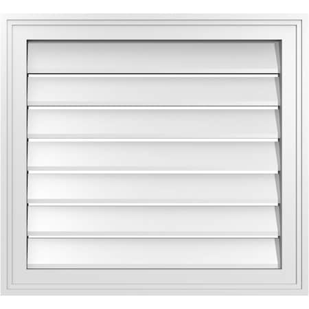 Ekena Millwork Vertical Surface Mount PVC Gable Vent: Functional, w/ 2"W x 1-1/2"P Brickmould Frame, 24"W x 22"H GVPVE24X2202SF